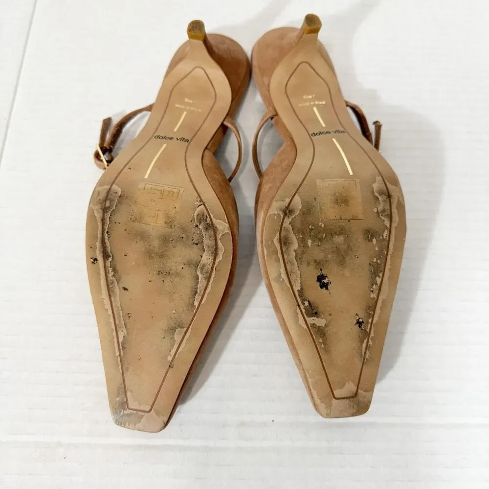 Dolce Vita Morgen Women’s Toffee Suede Mary Jane Mule Sandal Size 7 - Picture 6 of 6